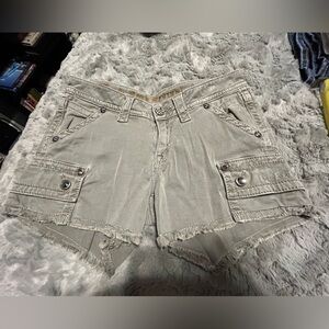 Rock Revival Light Gray Women's Cargo Shorts